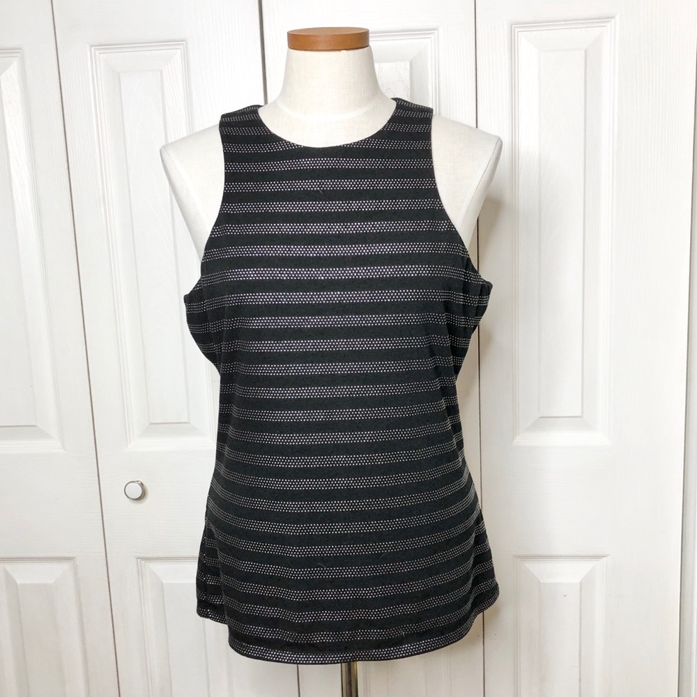 Cache metal studded tank top, exposed zipper